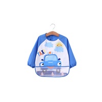Long Sleeved Baby Bibs Waterproof Sleeved Bib - Royal Blue