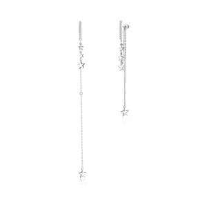 Long Tassel Drop Earrings for Women Silver plating Shining Starry Earrings Wedding Engagement Jewelry