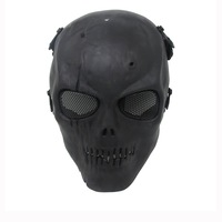 M01 High-strength Engineering TPR Skull Skeleton Full Face Mask With Foam Strap Adjustable For Hallo BLACK COLOR