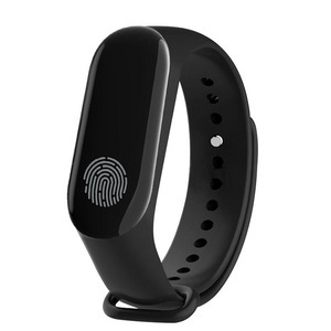 M3 0.78" OLED Touch Screen IP67 Waterproof Smart Bracelet Pedometer Heart Rate Blood Pressure Monitor Fitness Smart Watch BLACK COLOR