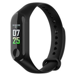 M3plus 0.96" TFT Color Screen IP67 Waterproof Smart Bracelet Pedometer Heart Rate Blood Pressure Sleep Monitor Fitness Smart Watch BLACK COLOR