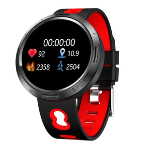 M58 Stainless Steel Shell IP68 Waterproof Heart Rate Detection Message Vibration Multi-language Smart Watch RED COLOR