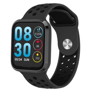 M98 Big Screen Fashion Smart Watch Realtime HR and Blood Pressure Monitor Music Control Wristband BLACK COLOR
