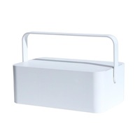 Makeup Mirrors Storage Box Dressing Table Lamp LED Light Portable Cosmetic Case Skin Care Products Storage Box WHITE COLOR