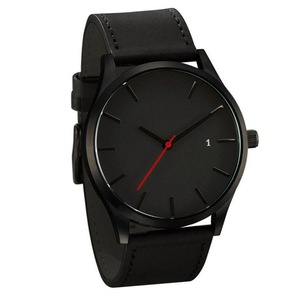 Male Business Casual Quartz Wrist Watch with Leather Watch Strap Gifts