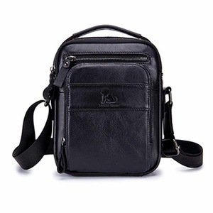 Male Casual Shoulder Bags Genuine Pu Leather Small Messenger Bag Retro totes Handbags Zipper Pocket Multifunctional Crossbody bag