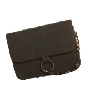 Matte PU Shoulder Bag Small Square Bag Ladies Handbag Messenger Bag (Black)