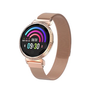 MC11 Female Physiological Cycle Crystal Dial Heart Rate Blood Pressure Intelligent Remind Smart Watch GOLD COLOR