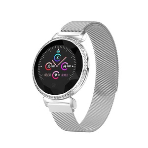 MC11 Female Physiological Cycle Crystal Dial Heart Rate Blood Pressure Intelligent Remind Smart Watch SILVER COLOR