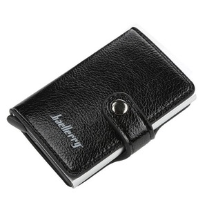 Men Business RFID Anti-scan Mini Magic Automatic Credit Card Metal Coins Bag Wallet ID Card Holder 02 COLOR