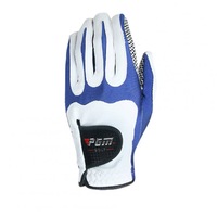 Men Golf Fiber Cloth Gloves Left/Right Hand Glove Magic Elastic Particles Men Slip-resistant Accessories [Left hand] white blue_L