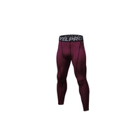 Men'S Compression Pants Baselayer Cool Dry Sports Tights Leggings - Wine Red