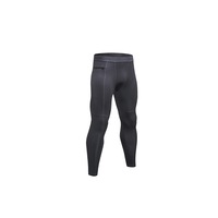 Men'S Compression Pants Pocket Baselayer Cool Dry Ankle Leggings Active Tights - Grey
