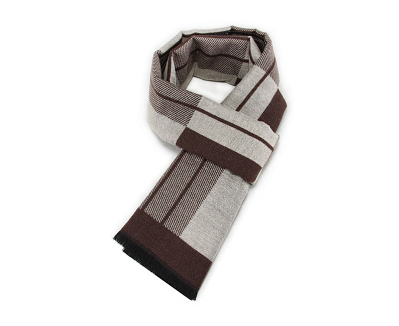 Men'S Scarf Long Thickened Chequered Business Scarf - 7