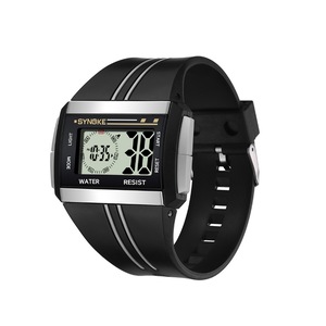 Men's Square Watch Multifunctional Waterproof Night Light Watch - BLACK