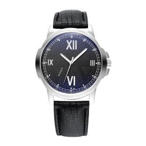 Men Watch Luxury Roman Number Simple Dial Leather Strap Quartz Wrist Watch