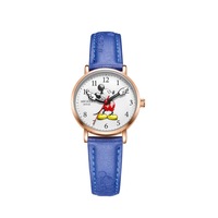 Mickey Cute Quartz Watch Cartoon Waterproof Watch Minnie Mouse Arm Hand Watch-Blue