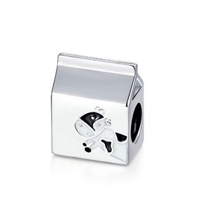 Milk Box Charms Silver plating Milk Carton Beads for Women Girls Necklace Bracelets Jewelry