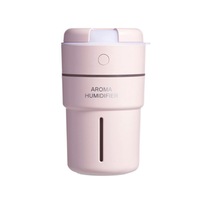 Mini Aromatherapy Humidifier Time Cup Desktop Small Air Humidifier Suitable for Bedroom Car-Pink