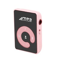 Mini Clip Music MP3 Player Support 8GB TF Card With Earphone Portable Mini Music Media Player-Pink