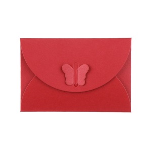 Mini Colorful Butterfly Envelope Bag Kraft Paper Buckle Pearl Paper Membership Card Stationery Office School Supplies