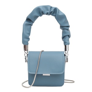 Mini Lipstick Shoulder Bag Women Classic Texture Creative Delicate Design PU Pleated Handle Totes Chain Crossbody Handbag