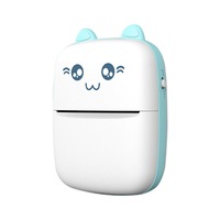 Mini Thermal Printer Bluetooth Mobile Phone Photo Printer Pocket Student Printer-Blue