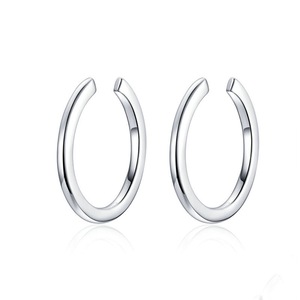 Minimalist Ear Cuff Silver plating Simple Circle Clip Earrings for Women and Men Fashion Jewelry