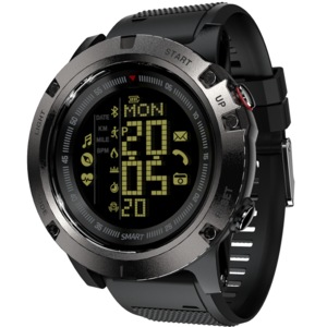 MK05 1.24inch Touch Screen IP68 Waterproof Smart Watch Compass Stopwatch Backlight Heart Rate Monitor Fitness Tracker Sports Bracelet BLACK COLOR