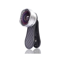 Mobile Phone Auxiliary Camera Attachment Lens with Mobile LensMobile Phone Wide-angle Lens Macro Lens 2 In 1 Set External Lens-Silver