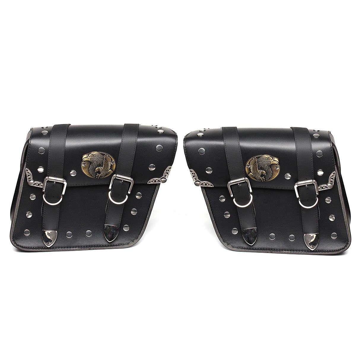 Motorcycle Saddlebags Side Bag Tool Bags Left Right Pouch For Harley Chopper Black