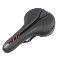 Mountain Bike Cushion with Light Bike Saddle Thicken Silicone Rear Lights Bike Seat Black red + 2282 tail light_270*144mm