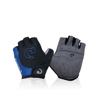 Mountain Bike Gloves Half Finger Road Racing Riding Gloves with Light Anti-Slip Shock-Absorbing-Blue