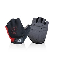 Mountain Bike Gloves Half Finger Road Racing Riding Gloves with Light Anti-Slip Shock-Absorbing-Red