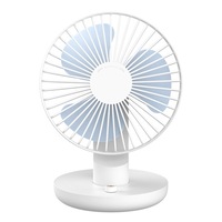 Multi-function Bionic Blade Design Adjustable Ballet Shaking Head USB Charging Desktop Electric Fan (White)