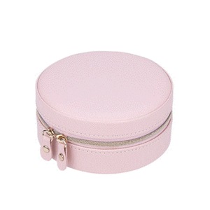 Multi-function Earrings Box Travel Portable Round Necklace Bracelet Storage Case Organizer PU Leather Jewelry Display Boxes