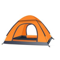 Multi-person Outdoor Tent 3-4 People Automatic Speed Open Camping Tent Beach Outdoor Tent-Orange