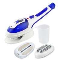 Multifunction Household Handheld Steamer Travel Portable Hand - Held Steam Hanging Hot Machine Ceramic Bottom with Flannelette Brush & Hair Brush & Measuring Cup