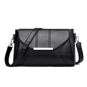 Multifunctional PU Leather Shoulder Crossbody Bag Women Handbag (Black)