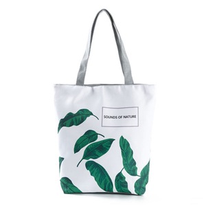 New Arrival Green Leaves Design Shoulder Bags Female Portable Single Shopping Bags Hot Summer Women Canvas Beach Bag
