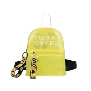 New boys and girls transparent small backpack casual super fire fashion wild shoulder jelly bag out backpack