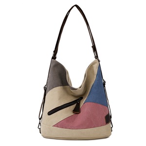 New Casual Handbag Women Shoulder crossbody Bag High Quality Canvas Tote Bags for Women Multifunction Contrast Handbags Sac