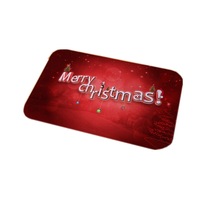 New Christmas Snowman Printed Soft Flannel Floor Mat Bathroom Anti Slip Mat Rug milky_40*120cm