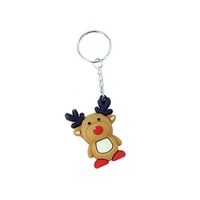 New Creative PVC Silicone Christmas Key Ring Keychain Small Gift Bag Car Key Pendant elk