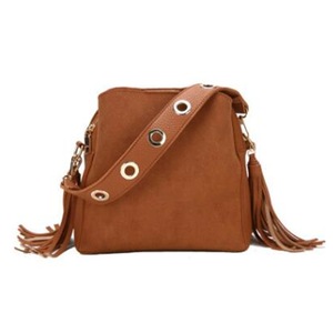 New Fashion Scrub Women Bucket Bag Vintage Tassel Messenger Bag High Quality Retro Shoulder Bag Simple Crossbody Bag Tote