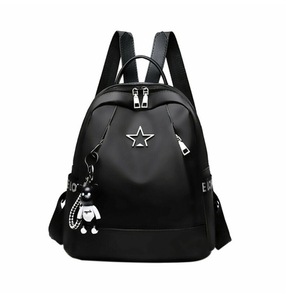New Fashion Women Large-Capacity Backpack Travel Shoulder Bag Soft Rucksack Ladies Oxford Backpack Black