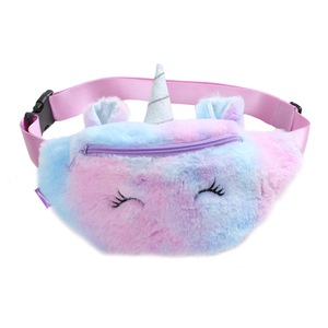 New Kids Children's Girls Cute Unicorn Fanny Pack Waist Bag Plush Belt Chest Bag Cartoon Coin Purse Travel Chest Bag