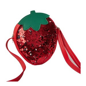 New Kids Girl Handbags Lovely Strawberry Pineapple Sequins Bags Single Sequins Fruit Shape Shoulder Bag Coin Purse Small Handbag