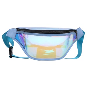 New PU Leather Fanny Pack Waterproof Waist Bag Woman Laser Reflective Bum Belt Bag Purse Running Pocket Pouch Chest Bag