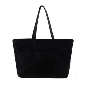 New Winter Large Capacity Tote Bag Women Office Ladies Big Work Bag Female Soft Plush Shoulder Bags Warm Fur Handbags